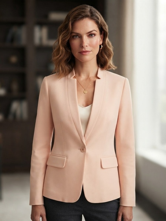 Gibsonlook Jackets & Blazers - Gibsonlook Single-Button Blazer in Blush Pink Professional Career Woman
